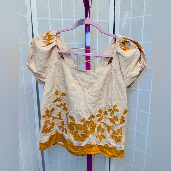 Madewell Embroidered Lace-Up Back Top - Picture 6 of 9